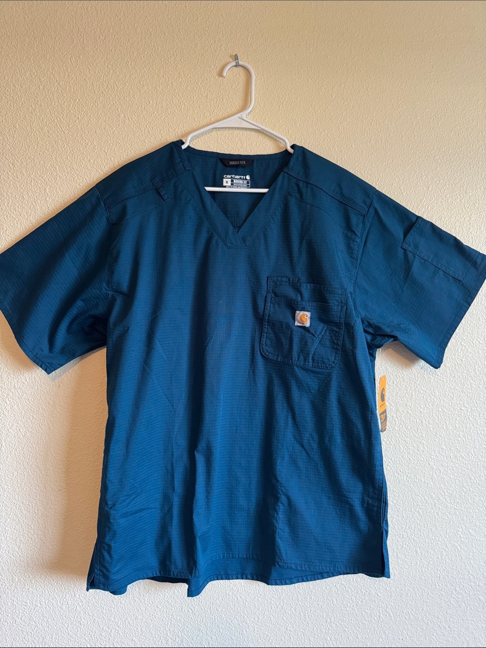 Carhartt Men's Deep Teal V-Neck Work Tee with Chest Pocket